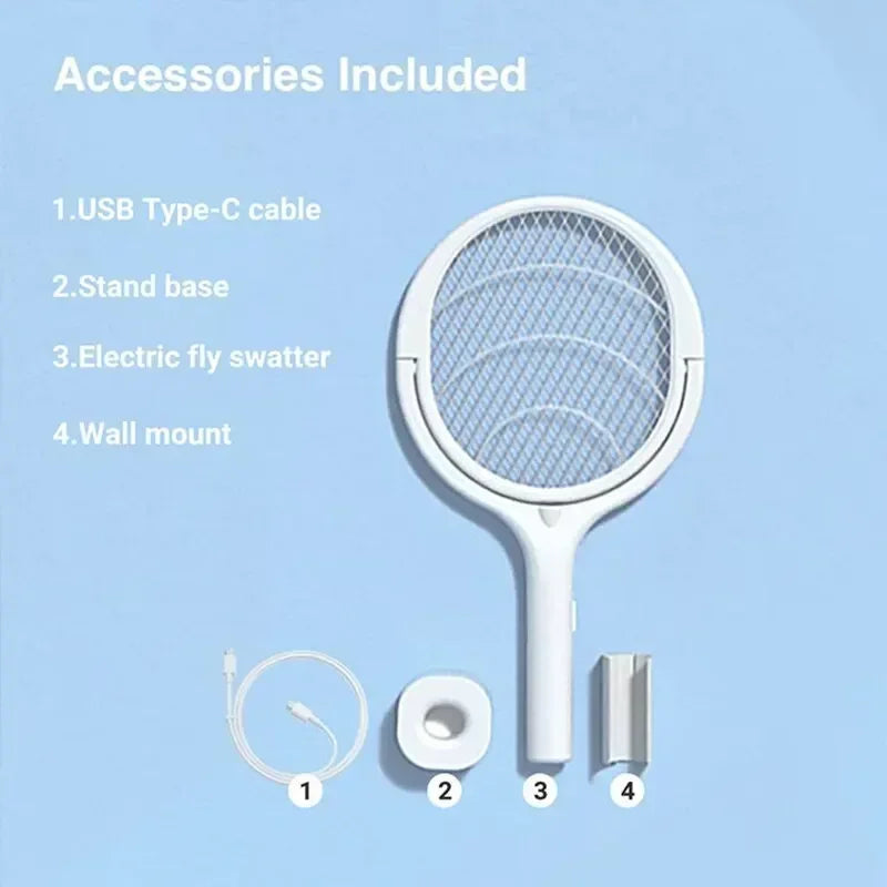 5 In 1 Fast Charging Racket Electric Mosquito Swatter